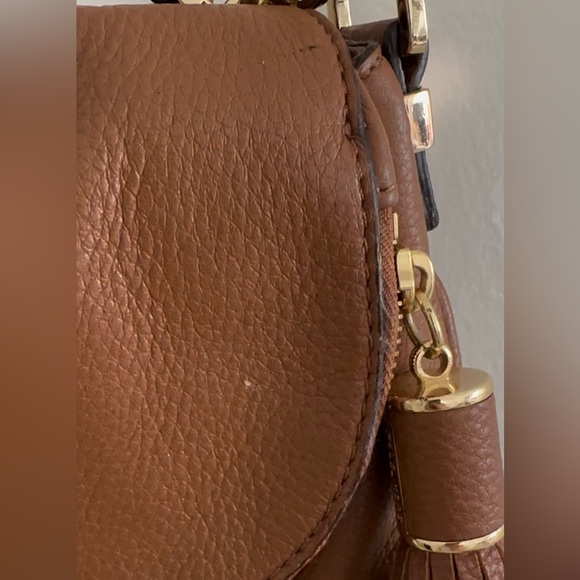 Michael Kors tan leather fold over purse - Picture 4 of 8